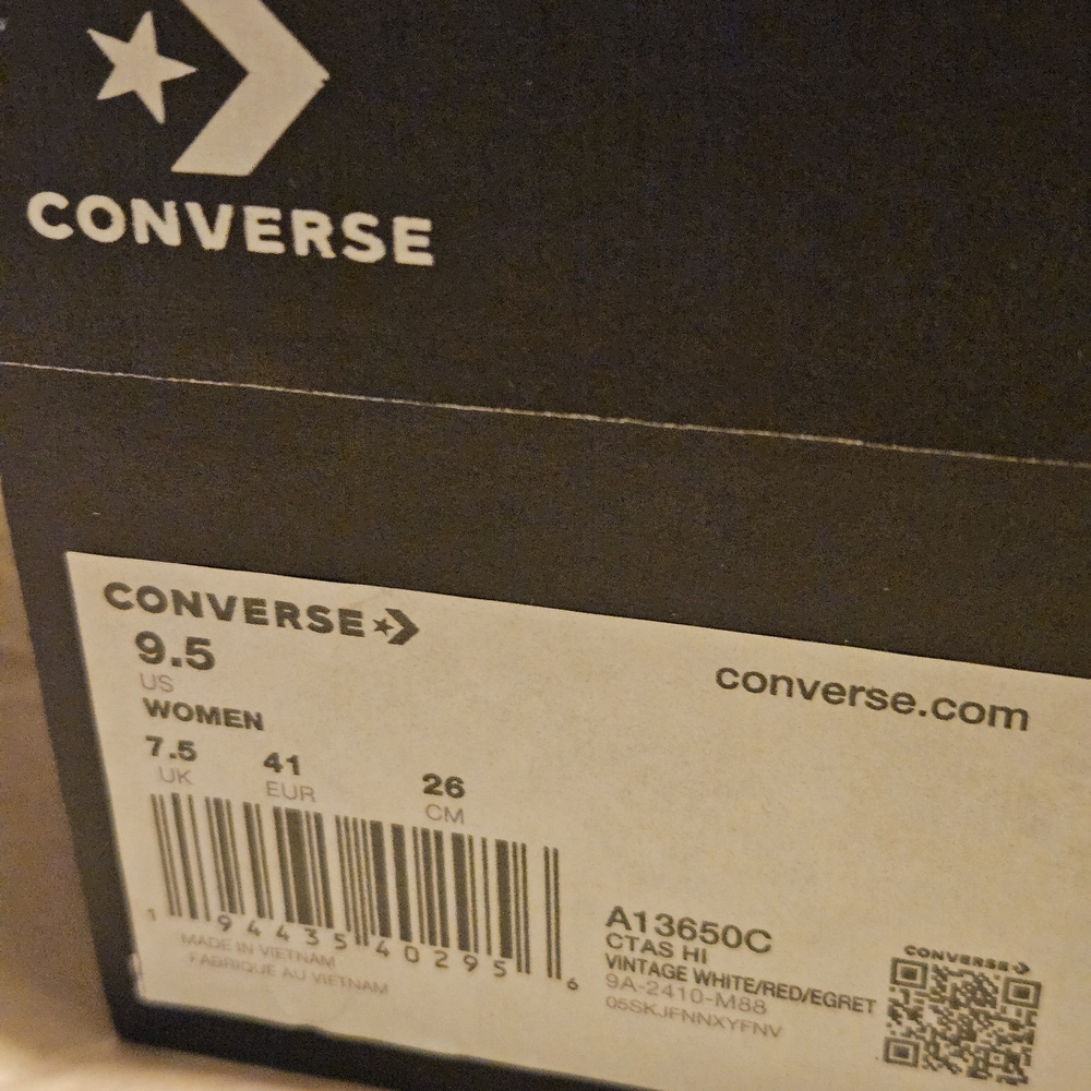 Converse White High-Tops with Red Heart Details - Picture 2 of 5